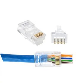 Pack de 100 fichas RJ45 cat 6 pasantes Pack de 100 fichas RJ45 cat 6 pasantes