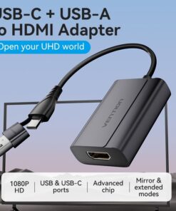 Adaptador USB C USB A a HDMI Vention ACYHB 15cm 1 7f6d9f3c de0f 4e70 bf6e 5fee236378df Adaptador USB C USB A a HDMI Vention ACYHB 15cm - Imagen 2