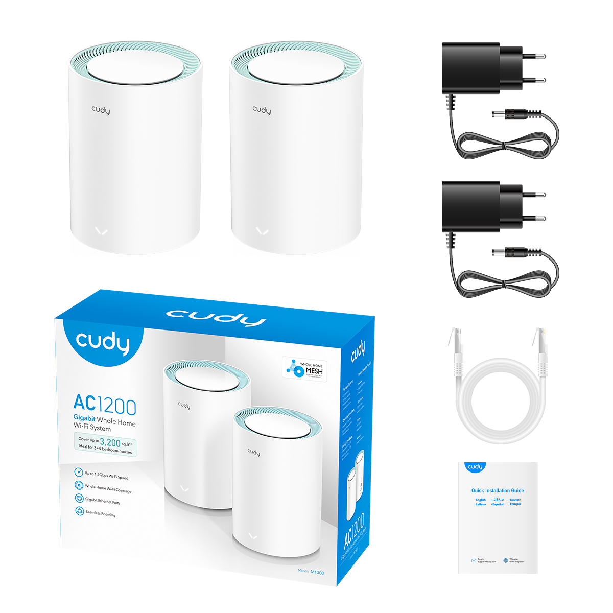 Access Point Cudy AC1200 M1300 Pack X2 Access Point Cudy AC1200 M1300 Pack X2 Access Point Cudy AC1200 M1300 Pack X2