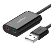 Adaptador de Sonido UGREEN 30724 USB 2.0 Negro