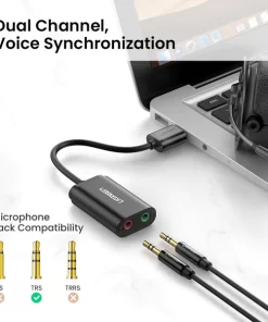 Adaptador de Sonido UGREEN 30724 USB 2.0 Negro pronet