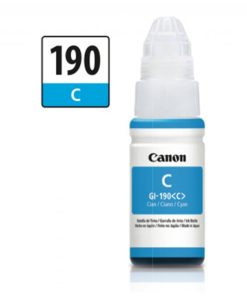Botella de tinta Canon Pixma 190C Cian Botella de tinta Canon Pixma 190C Cian Botella de tinta Canon Pixma 190C Cian