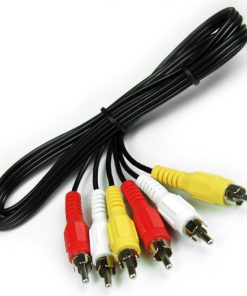 Cable de audio/video RCA de 3 conectores 1,8m Cable de audio y video RCA de 3 conectores 18m Cable de audio y video RCA de 3 conectores 18m