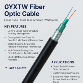 Cable de Fibra Óptica 12 Hilos Multimodo OM3 50/125 µm GYXTW – Bobina 1 Km Cable de Fibra Óptica 12 Hilos Multimodo OM3 50/125 µm GYXTW – Bobina 1 Km