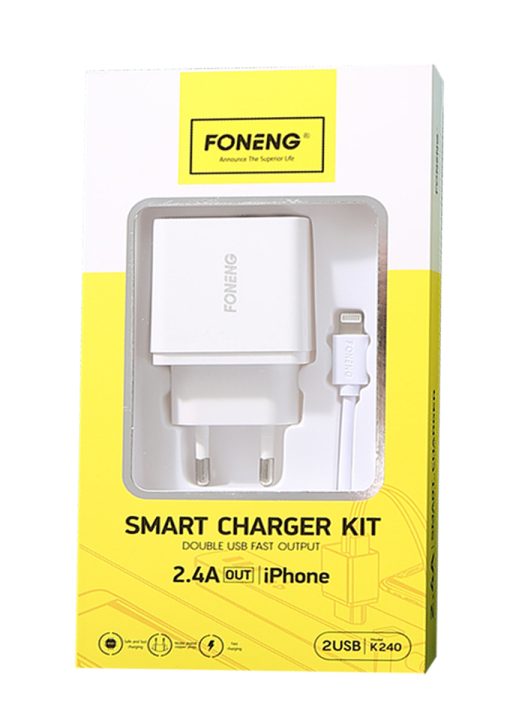 Cargador Foneng Compatible Con iPhone K240 Blanco