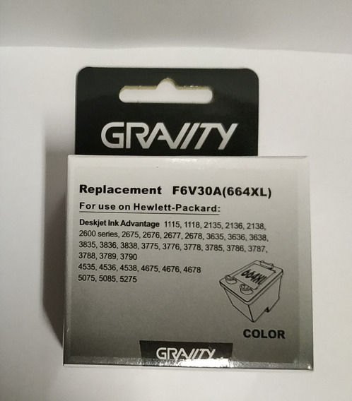 Cartucho de Tinta Gravity Compatible con HP 664XL Color Cartucho color compatible con HP 664XL Cartucho de Tinta Gravity Compatible con HP 664XL Color