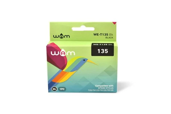 Cartucho de Tinta WAM Compatible con Epson WE-135 Negro Cartucho de tinta WAM Negro WE 135 Negro Cartucho de Tinta WAM Compatible con Epson WE-135 Negro