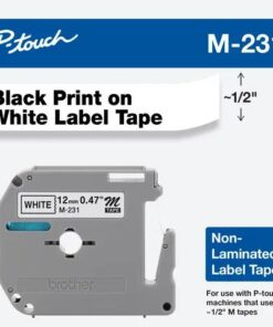 Cinta Brother M-K231BZ Negro sobre Blanco