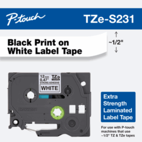 Cinta de Rotuladora Brother TZES231 Negro Sobre Blanco Cinta de Rotuladora Brother TZES231 Negro Sobre Blanco