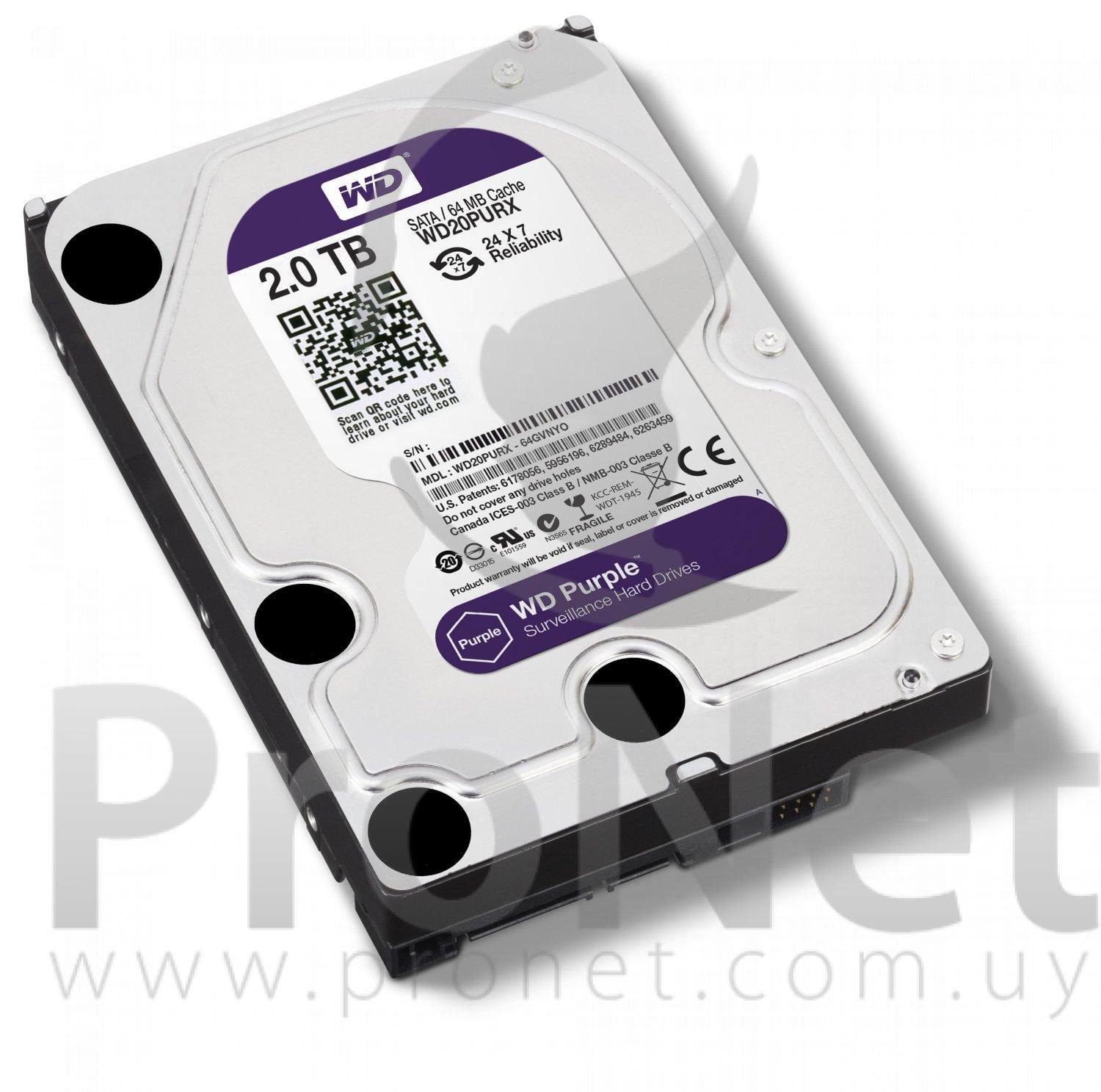 barato Novelista lineal Disco Duro Western Digital Purple 2TB | ProNet Tecnología