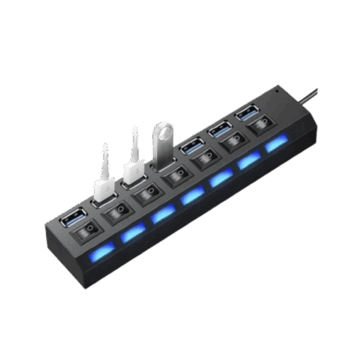 Hub USB Treqa de 7 Puertos con Interruptor