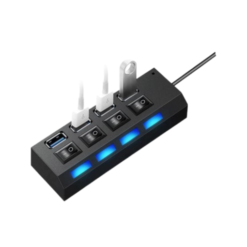 Hub USB Treqa USB-4 de 4 Puertos