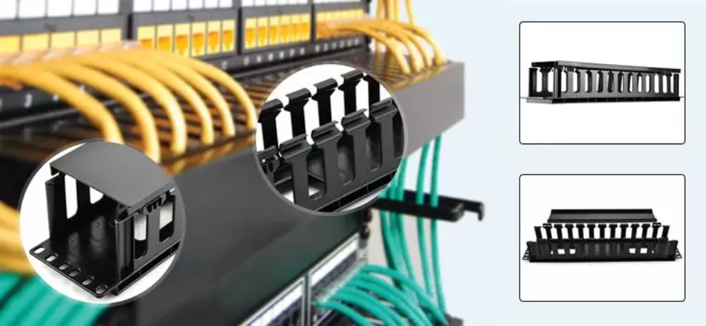 Organizador de cables 2U horizontal para rack