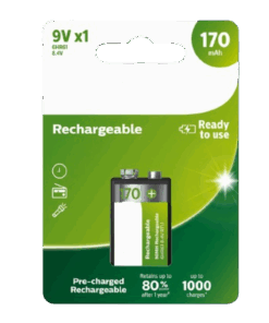 Pila 9V Philips Recargable