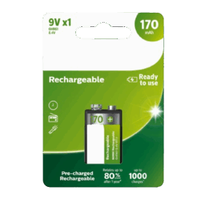 Pila 9V Philips Recargable Pila 9V Philips Recargable