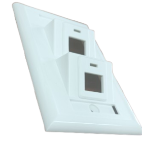 Placa de Pared de 2 Puertos en 45°