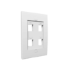 Placa de pared cuádruple para jack categoría 6