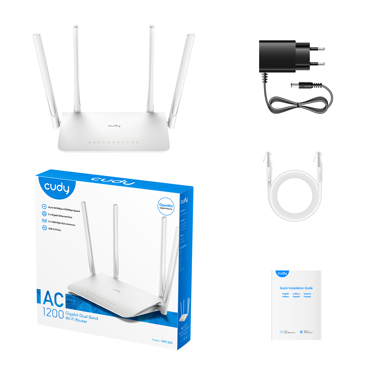 Router Cudy WR1300 AC1200 Doble Banda Router Cudy WR1300 AC1200 Doble Banda Router Cudy WR1300 AC1200 Doble Banda - Imagen 3