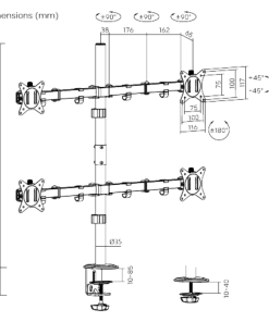 Soporte para 4 Monitores de 17 a 32 Pulgadas Soporte para 4 Monitores de 17 a 32 Pulgadas pronet maldo uy Soporte para 4 Monitores de 17 a 32 Pulgadas pronet maldo uy