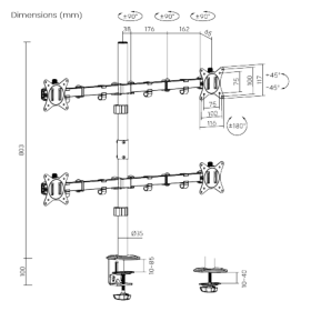 Soporte para 4 Monitores de 17 a 32 Pulgadas Soporte para 4 Monitores de 17 a 32 Pulgadas