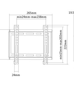 Soporte para TV fijo Brateck 23"- 42" KL22-22F Soporte para TV fijo Brateck medidas 1 Soporte para TV fijo Brateck medidas 1
