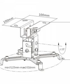 Soporte para proyector Brateck PRB-2 para techo negro Soporte para proyector Brateck PRB 2 para techo negro2 Soporte para proyector Brateck PRB 2 para techo negro2