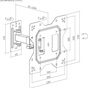 Soporte para TV Brateck LPA68-221 de 23" a 43"