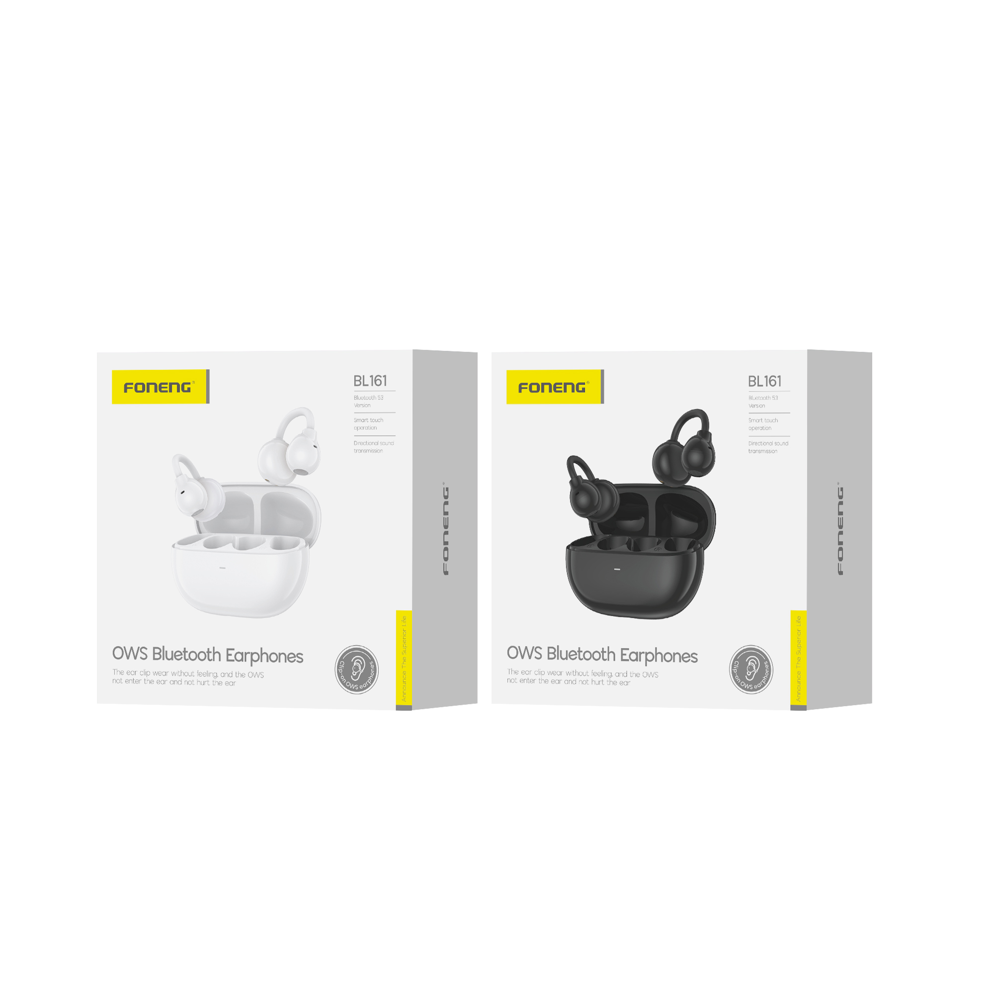 Auriculares Foneng BL161 OWS Bluetooth 5.3 Blanco bl161 2 Auriculares Foneng BL161 OWS Bluetooth blanco y negro