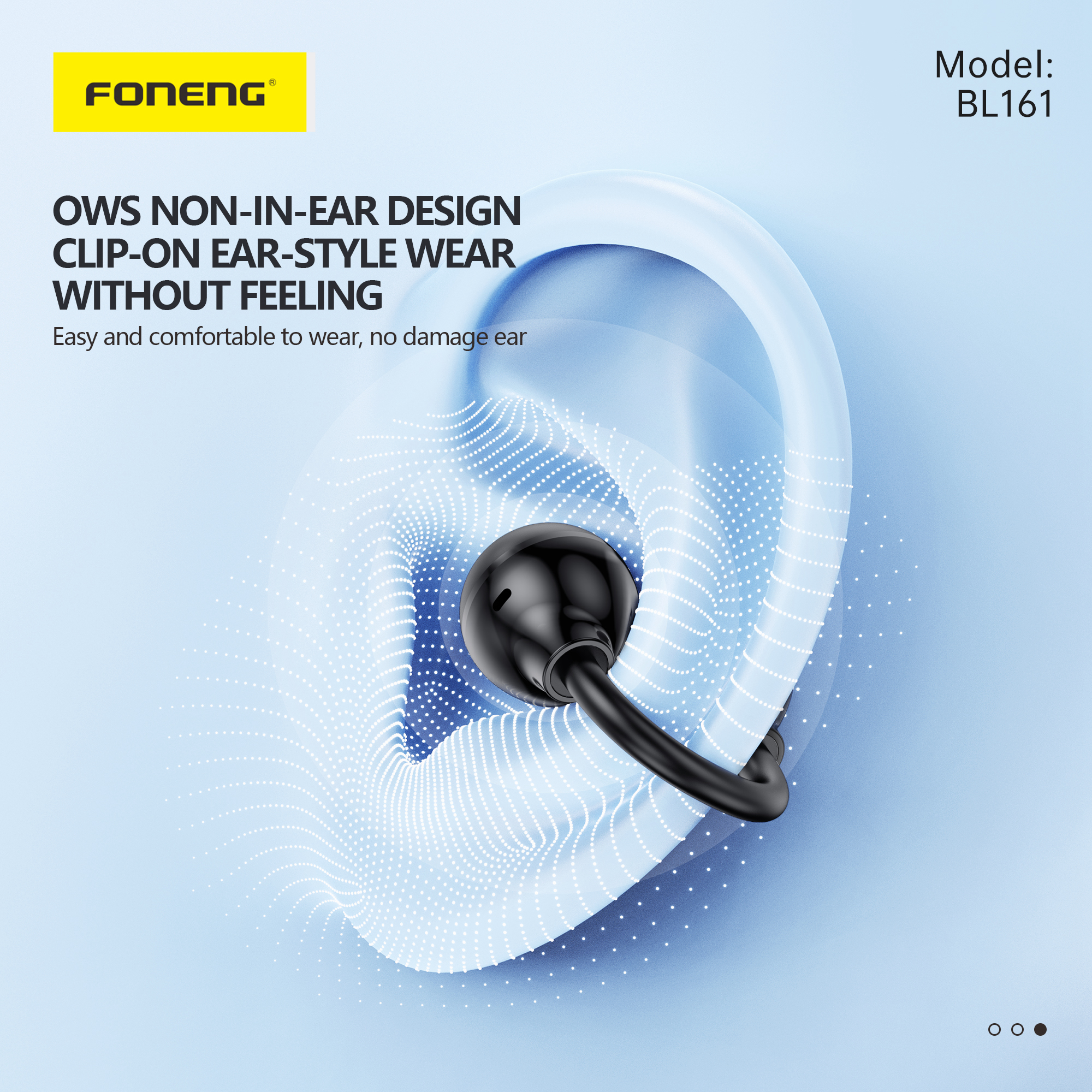 Auriculares Foneng BL161 OWS Bluetooth 5.3 Blanco bl161 3 Auriculares Foneng BL161 OWS Bluetooth blanco y negro