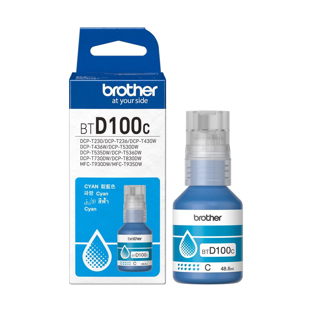 Tinta Original Brother BT-D100C Cian 48,8ml btd100c Botella tinta original Brother BT-D100C cian