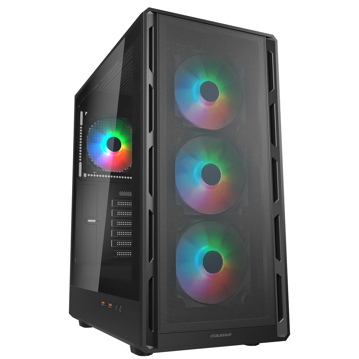 Gabinete Cougar AirFace Pure RGB Negro Gabinete Cougar AirFace Pure RGB Negro con 4 fans RGB y panel de vidrio templado