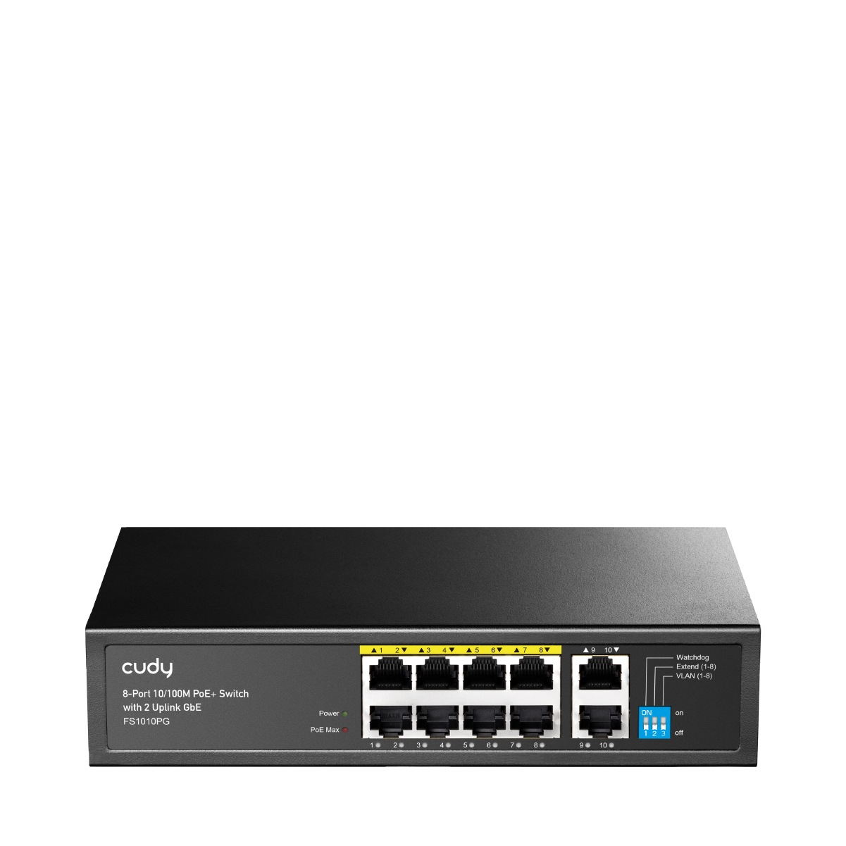 Switch Cudy 8P Fast Ethernet PoE+ con 2 Uplink Gigabit FS1010PG Switch Cudy FS1010PG 8 puertos PoE Fast Ethernet con 2 uplink Gigabit