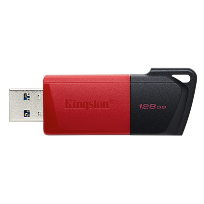 Kingston DataTraveler Exodia M 128GB con tapa deslizante abierta Pendrive Kingston DataTraveler Exodia M 128GB con conector USB expuesto