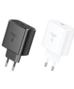 Cargador Foneng EU62 GaN 45W USB-C blanco y negro