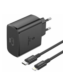 Cargador Foneng EU62 GaN 45W USB-C blanco y negro