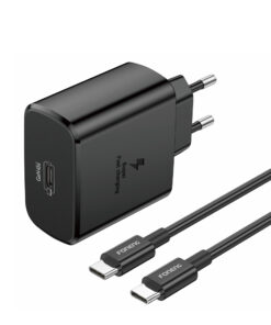 Cargador Foneng EU62 GaN 45W USB-C blanco y negro