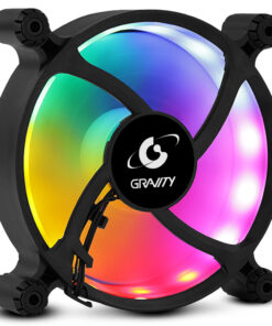 Fan de Gabinete Gravity RY120 FRGB 120mm gravity ry120 lateral Vista lateral del fan Gravity RY120 FRGB con RGB