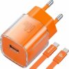 Cargador Foneng Max40-EU GaN 60W Tipo C Naranja