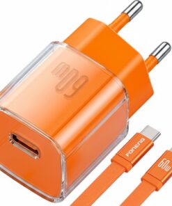 Cargador Foneng Max40-EU GaN 60W Tipo C Naranja