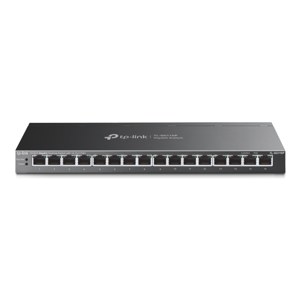 Switch TP-Link TL-SG116P 16 Puertos Gigabit PoE+ p tlsg116p Switch TP-Link TL-SG116P