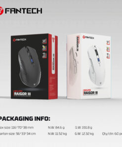 Mouse inalambrico Fantech Raigor III WG12RS negro y blanco