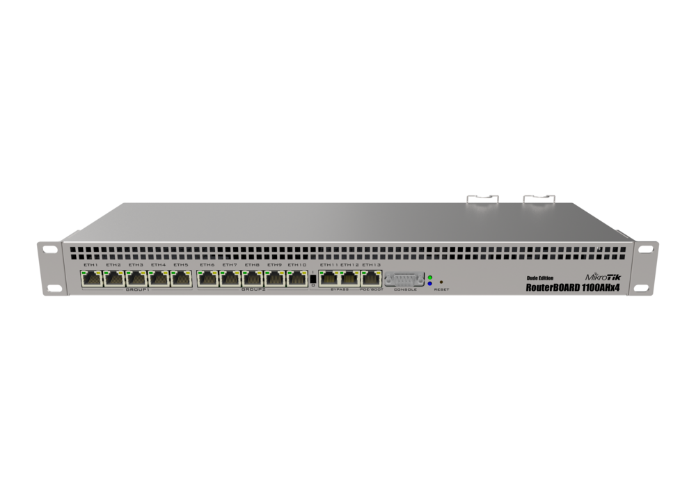 Router Mikrotik RB1100Dx4 Dude Edition Router Mikrotik RB1100Dx4 frente 13 puertos