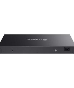 Switch TP-Link SG3428XPP-M2 vista trasera, entrada de alimentación