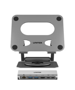 Soporte de notebook Unitek D1109C con hub USB-C