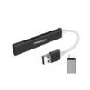 Hub USB Treqa USB-3 de 4 puertos con adaptador Tipo C