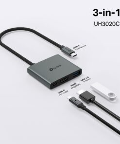 Hub USB-C TP-Link UH3020C 3 en 1 uh3020c 02 Puertos del hub USB-C TP-Link UH3020C