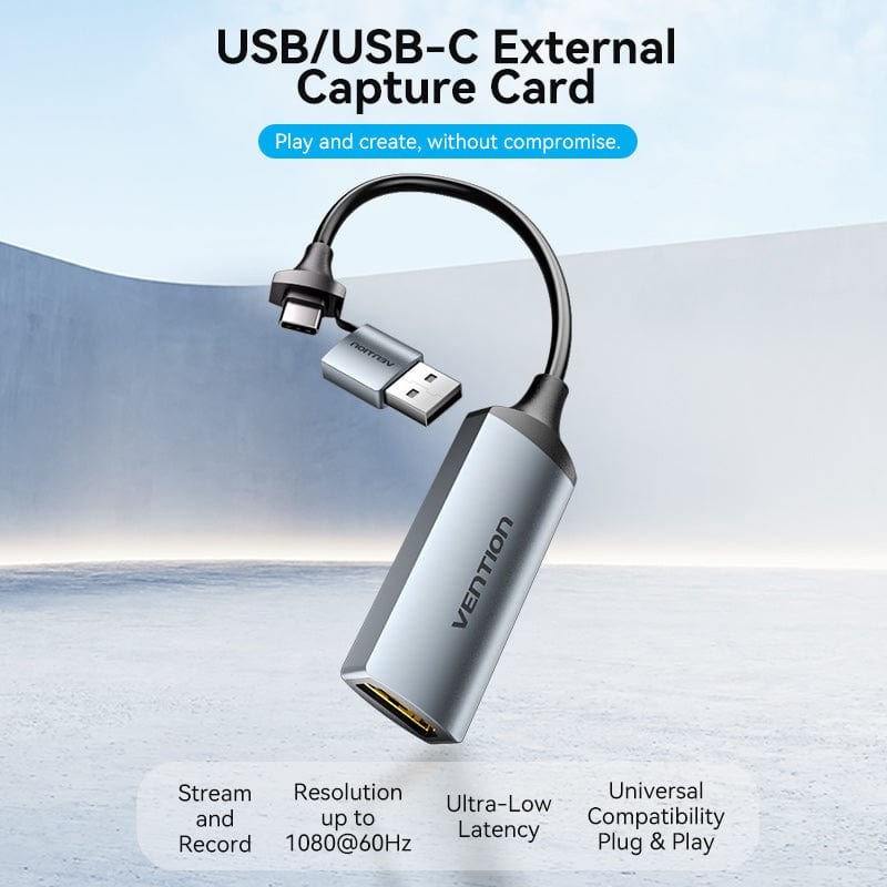 Capturadora de Video Vention ACWHA 1080p vention hdmi a to usb c usb a video capture card for computer pc laptop tablet phone switch xbox ps5 4 3 set top box 35940445192358 Capturadora de Video Vention ACWHA 1080p - Imagen 2