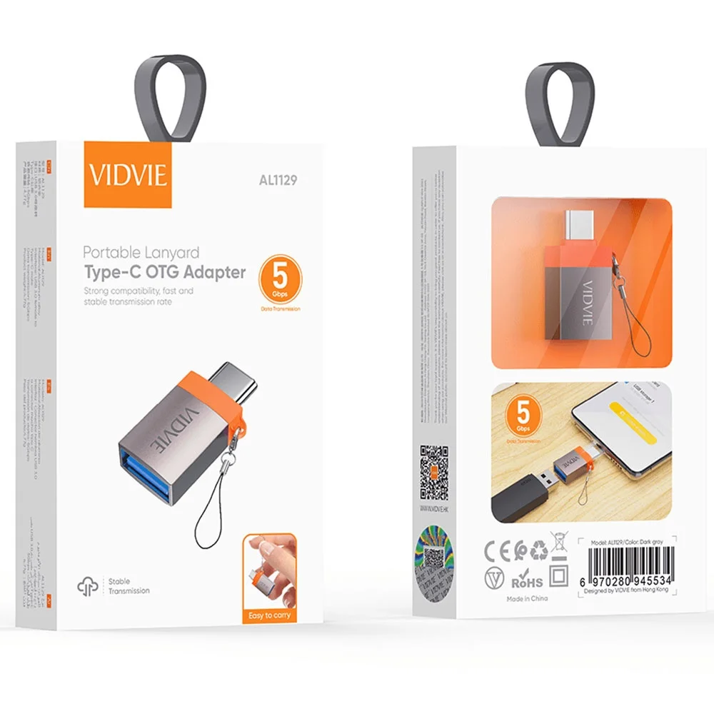 Adaptador OTG USB-C a USB 3.0 Vidvie AL1129 vidvie al1129 otg 2 adaptador otg usb c vidvie
