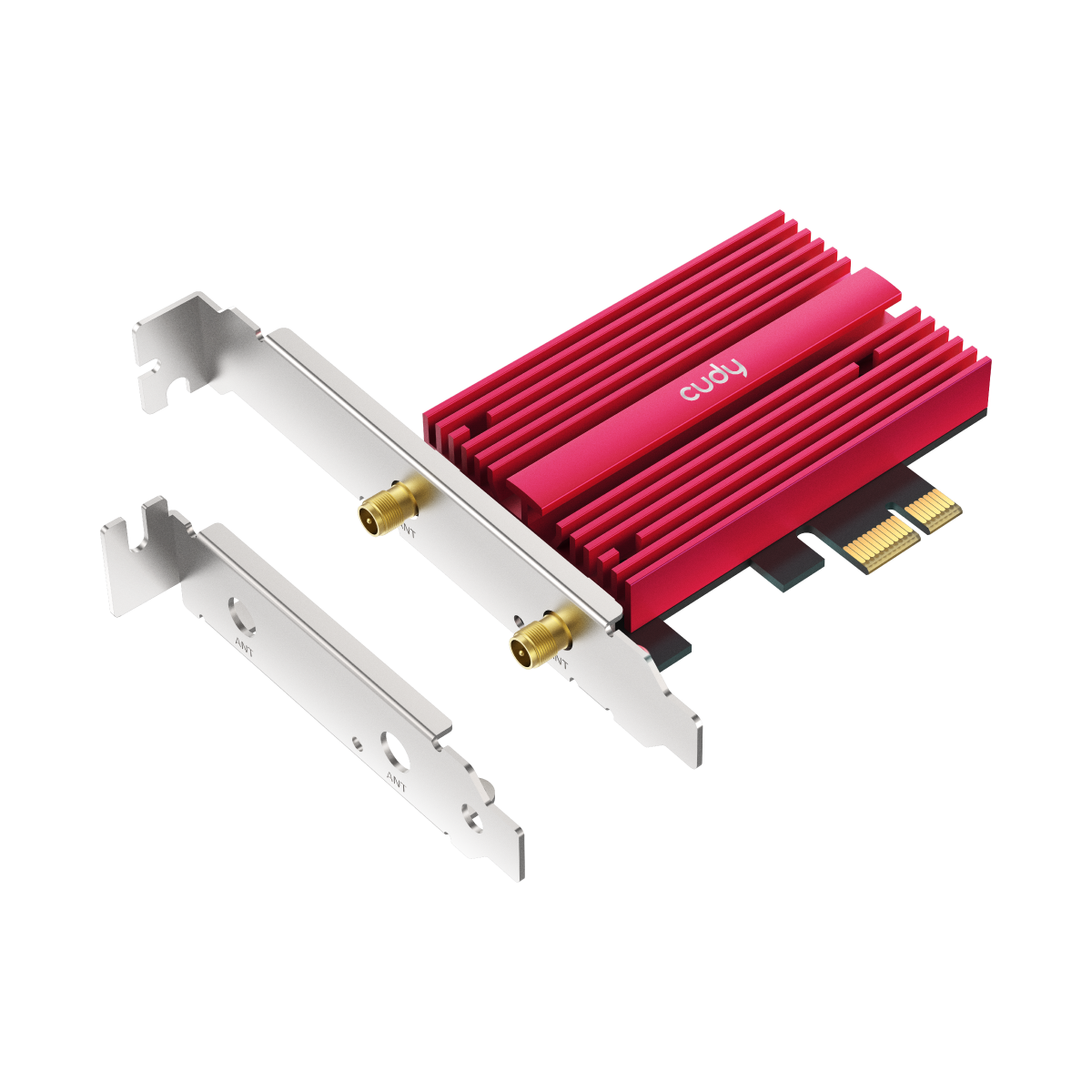 Adaptador PCIe Cudy WE4000 AX5400 WiFi 6E y Bluetooth we4000 l3 Placa PCIe Cudy WE4000 con disipador de calor y soportes intercambiables