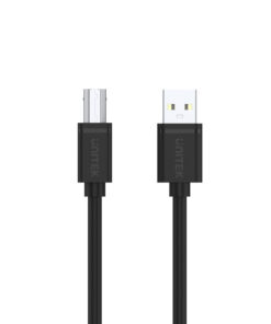 Detalle de los conectores USB-A y USB-B del cable Unitek Y-C420GBK